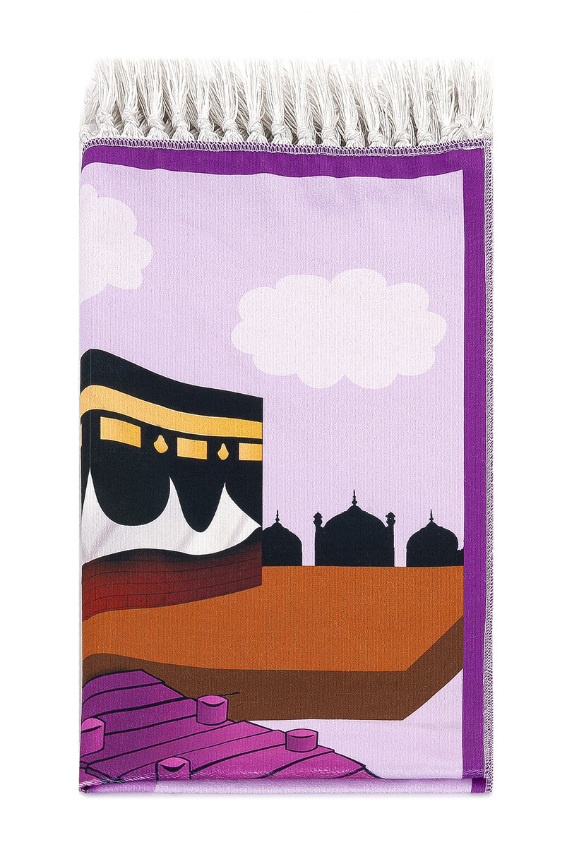 Digital Printed Children's Prayer Rug - With Boat Kabel - 44 X 78 cm - 2