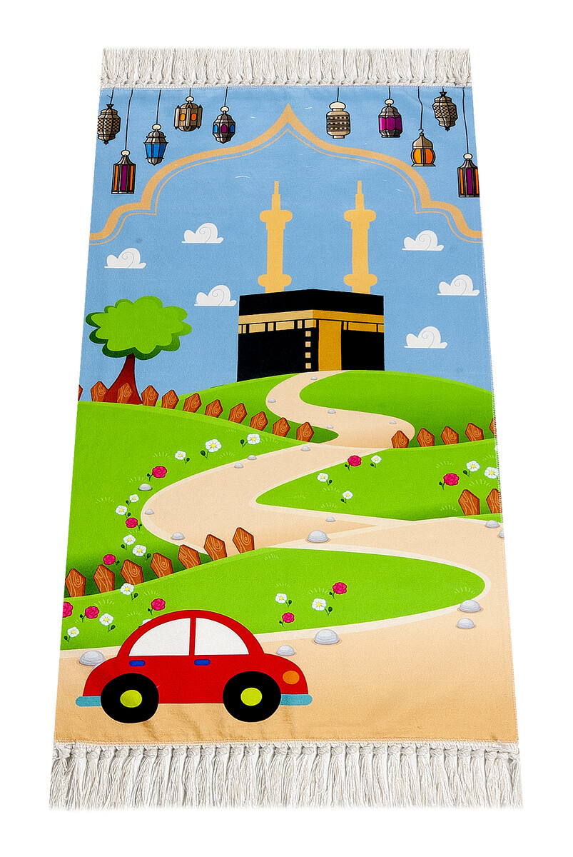 Digital Printed Children's Prayer Rug - With Kabeli Trolley - 44 X 78 cm - 1