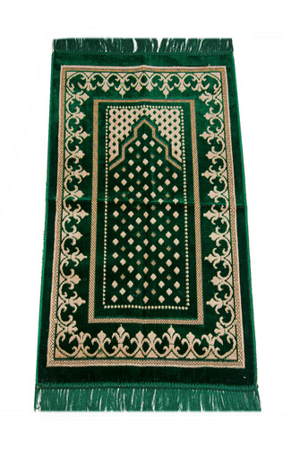 Dodya Velvet Children's Prayer Rug - Green - 1