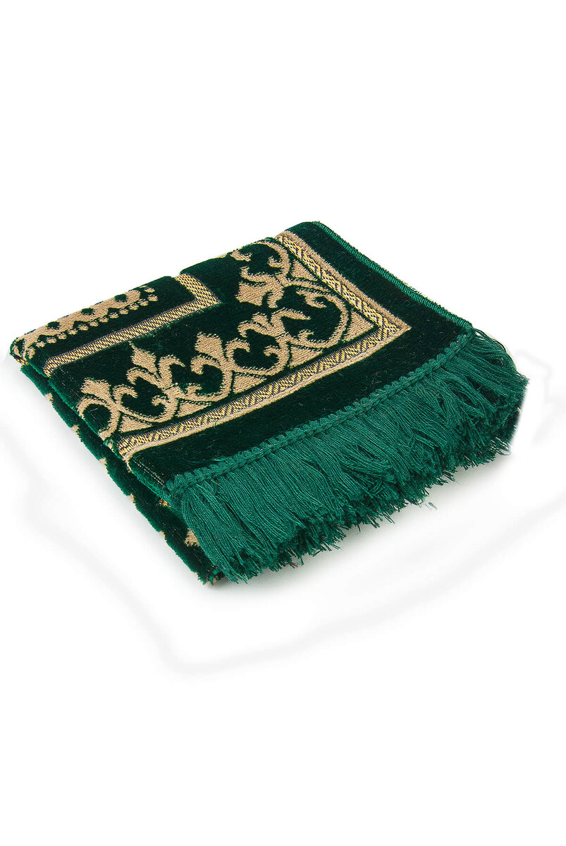 Dodya Velvet Children's Prayer Rug - Green - 2