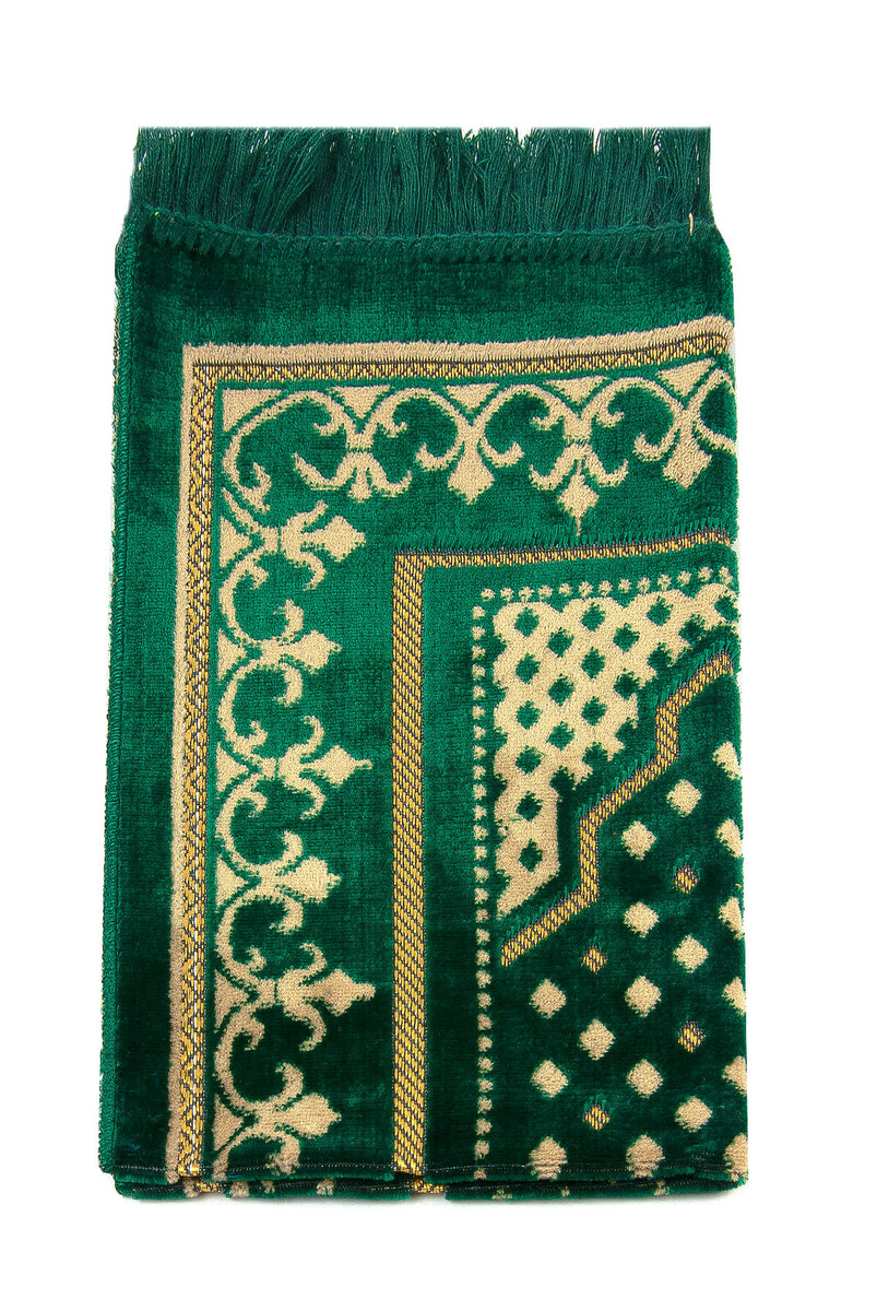 Dodya Velvet Children's Prayer Rug - Green - 3