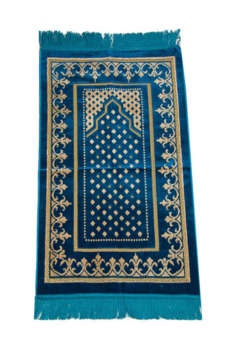 Dodya Velvet Children's Prayer Rug - Petrol - 1