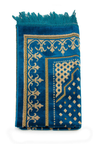 Dodya Velvet Children's Prayer Rug - Petrol - 3