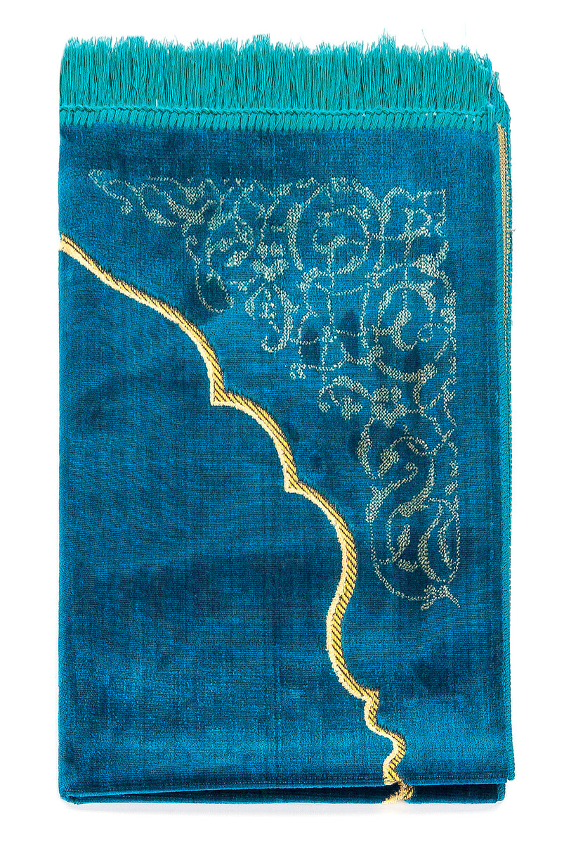 Dodya Velvet Prayer Rug - Blue - 2