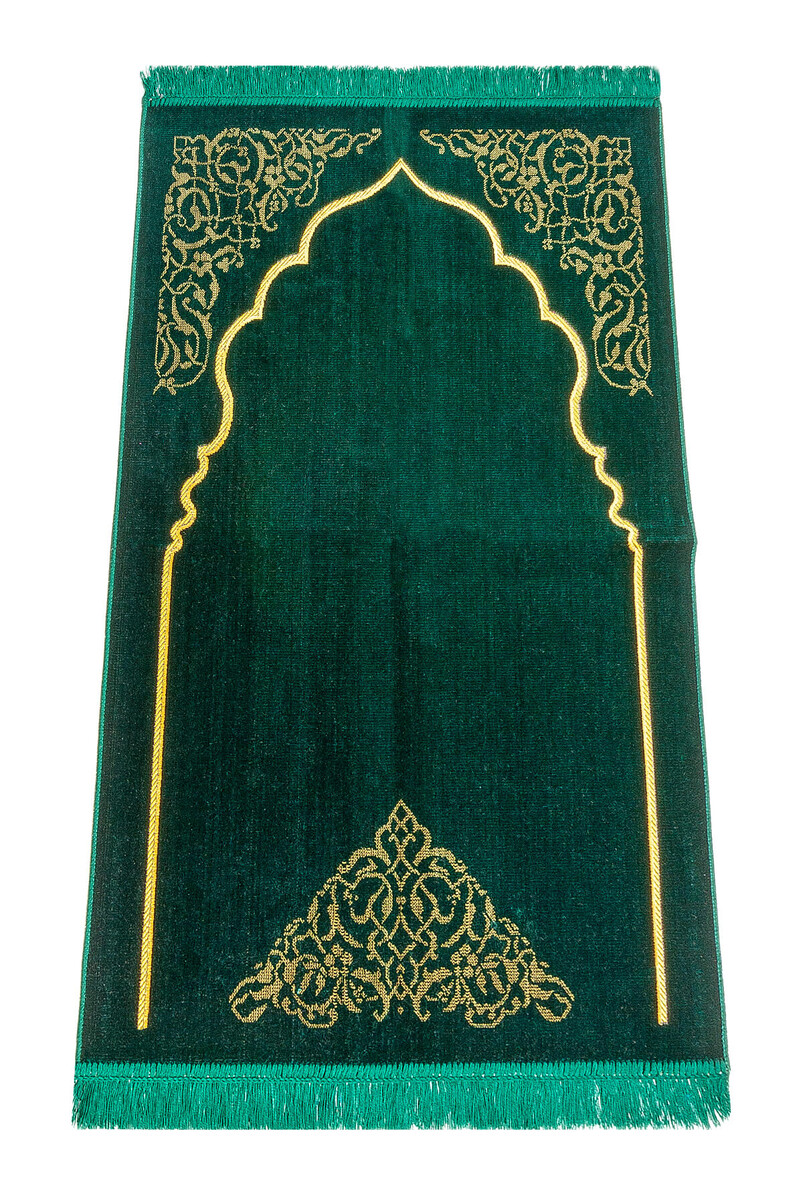 Dodya Velvet Prayer Rug - Green - 1