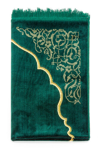 Dodya Velvet Prayer Rug - Green - 2