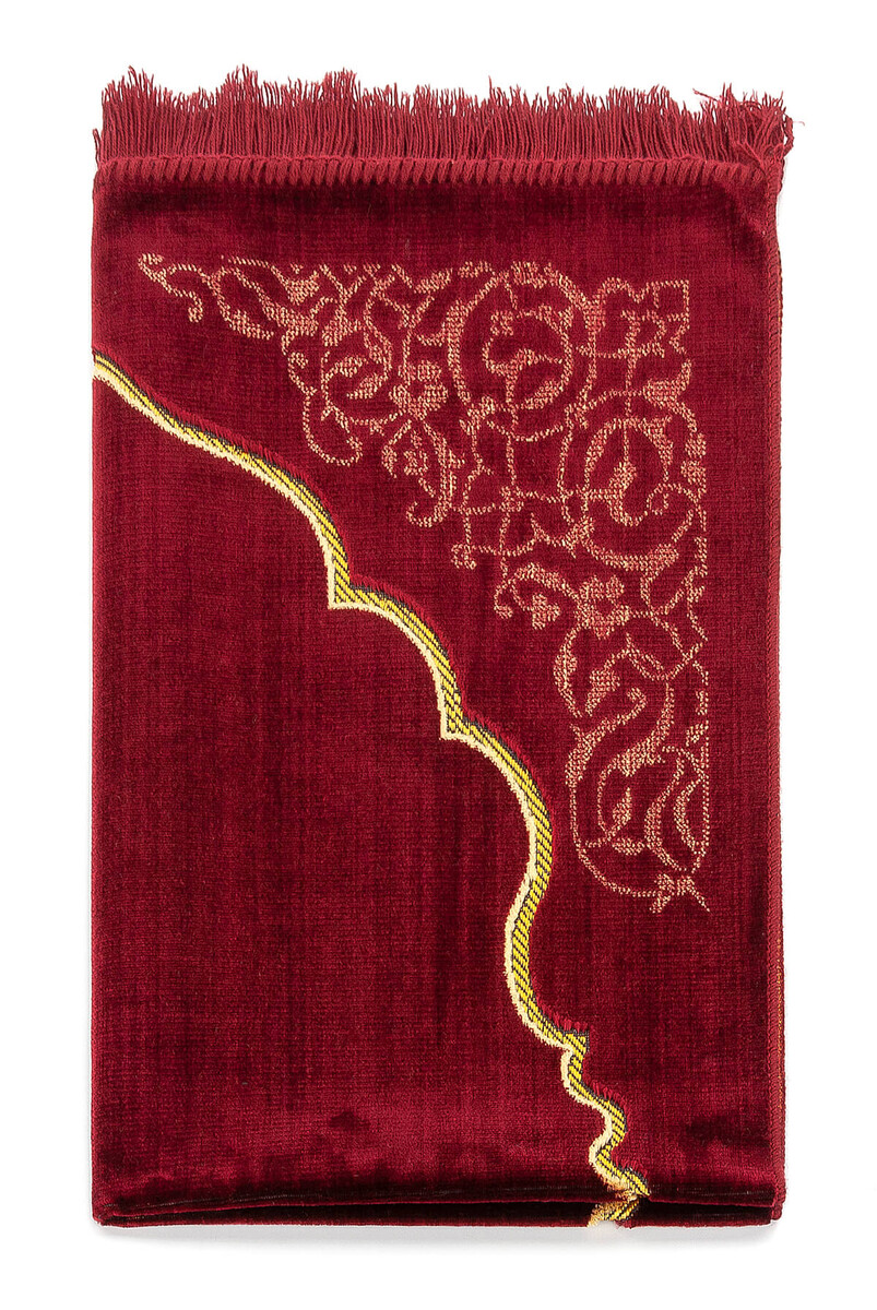 Dodya Velvet Prayer Rug - Red - 2