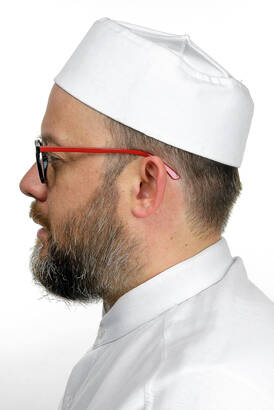 Domed Hard Molded Cap - White - 3