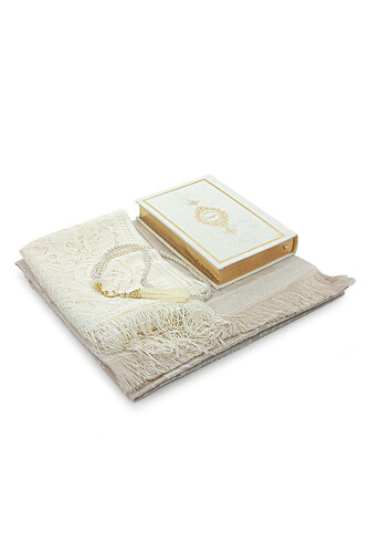 Dowry Bride Bundle Prayer Rug Set Gift Shawl Thermo Leather Quran - 3