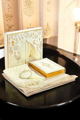 Dowry Bride Bundle Prayer Rug Set Gift Shawl Thermo Leather Quran - 1