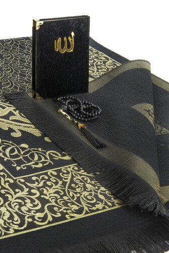 Dowry Prayer Rug Set Luxury Worship Set - Black Color - 3