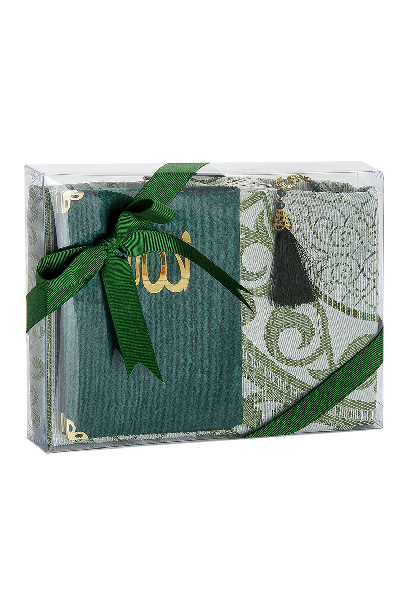 Dowry Prayer Rug Set Luxury Worship Set - Green Color - 2