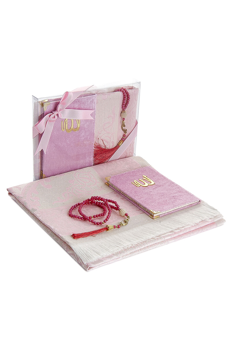 Dowry Prayer Rug Set Luxury Worship Set - Pink Color - 1