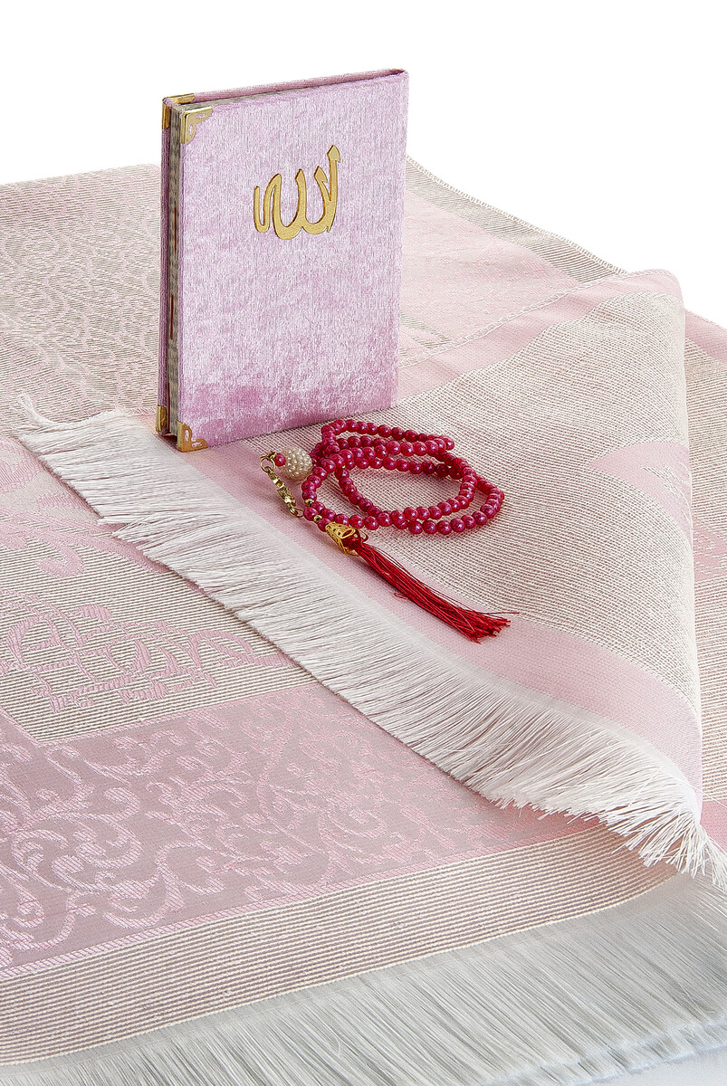 Dowry Prayer Rug Set Luxury Worship Set - Pink Color - 3