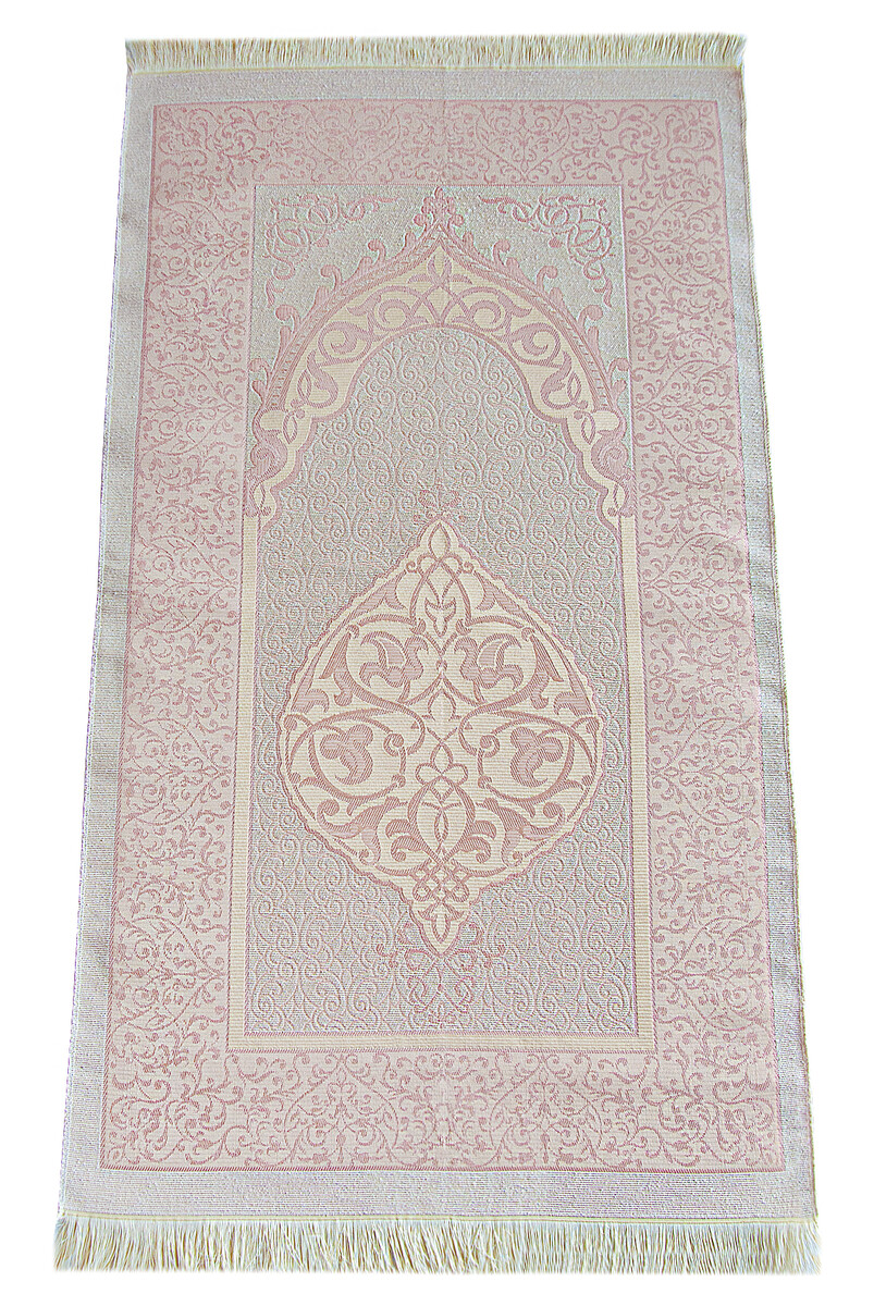 Dowry Prayer Rug Set with Pearl Prayer Beads and Gift Box Suitable for the Bride and Groom's Package, Pink - 6