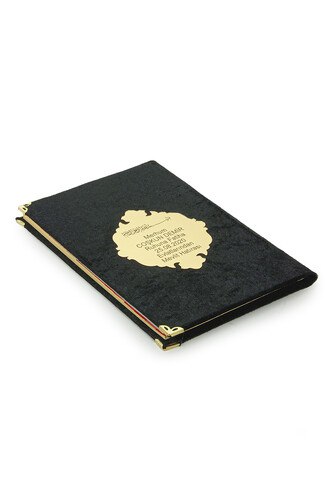 Economical Velvet Covered Yasin Book - Personalized Plexiglass - Medium Size - Mevlit Gift - Black Color - 2