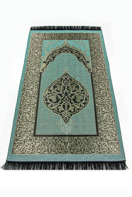 Economic Ottoman Taffeta Prayer Rug - 0150 - Green - 1