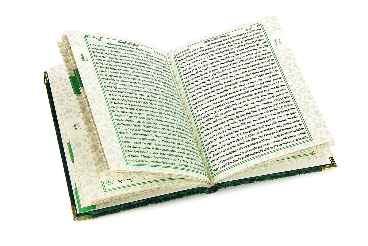 Economic Velvet Covered Book of Yasin - 80 Pages - Green Color - 4