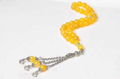 Faceted Yellow Agate Rosary - 1