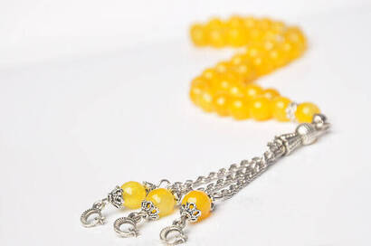 Faceted Yellow Agate Rosary - 2