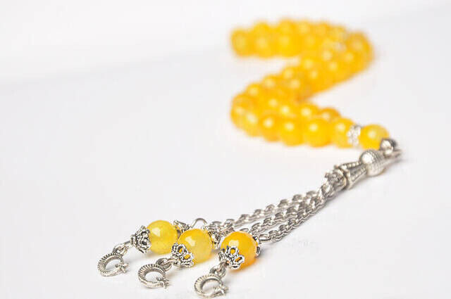 Faceted Yellow Agate Rosary - 2