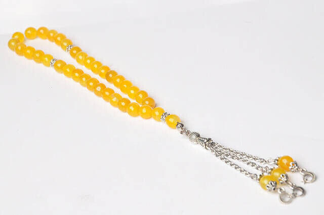 Faceted Yellow Agate Rosary - 3