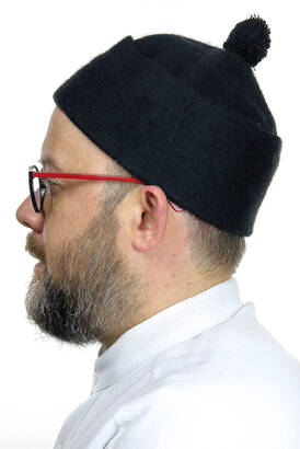 Felt Wool Skullcap - Black Color - 2