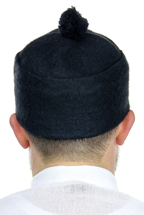 Felt Wool Skullcap - Black Color - 3