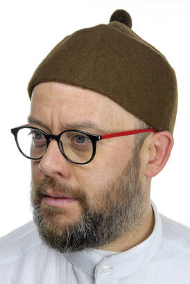 Felt Wool Skullcap - Brown - 1