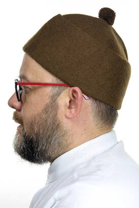 Felt Wool Skullcap - Brown - 2