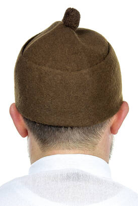 Felt Wool Skullcap - Brown - 3