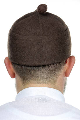 Felt Wool Skullcap - Dark Brown - 3