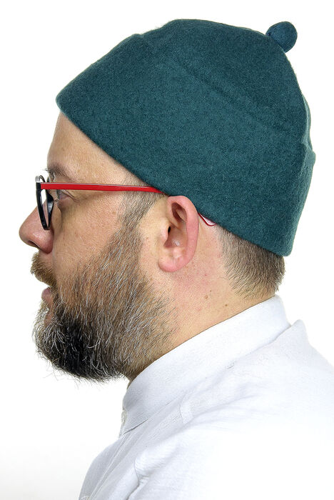 Felt Wool Skullcap - Green Color - 2