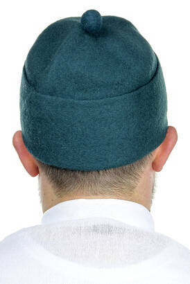 Felt Wool Skullcap - Green Color - 3