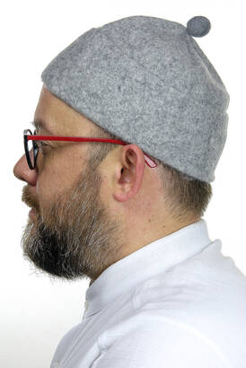 Felt Wool Skullcap - Grey Color - 2