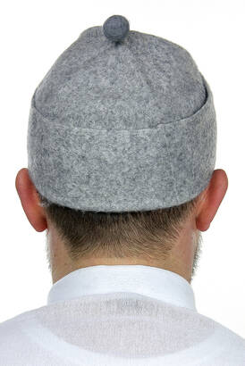 Felt Wool Skullcap - Grey Color - 3