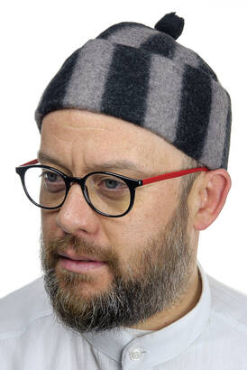 Felt Wool Skullcap - Striped Smoked Color - 1