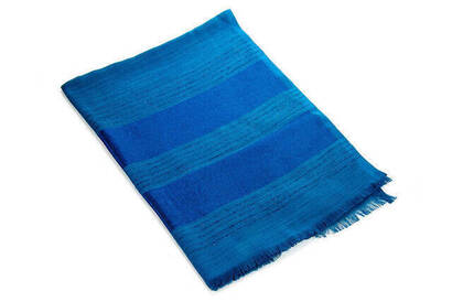 Flamed Silvery Shawl - Blue - 1