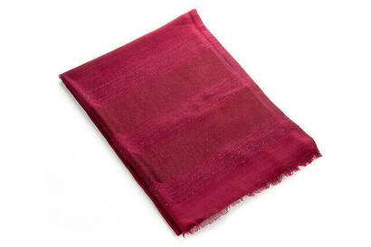 Flamed Silvery Shawl - Claret Red - 1