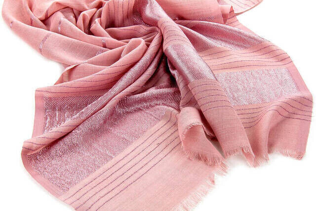 Flamed Silvery Shawl - Pink - 2