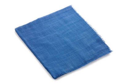 Flamed Square Cotton Blanket - Blue - 1