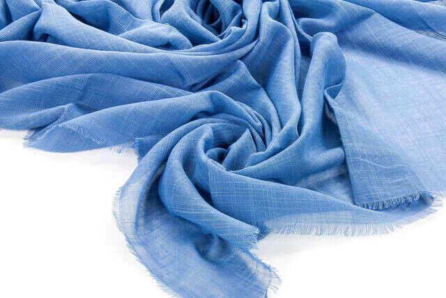 Flamed Square Cotton Blanket - Blue - 2