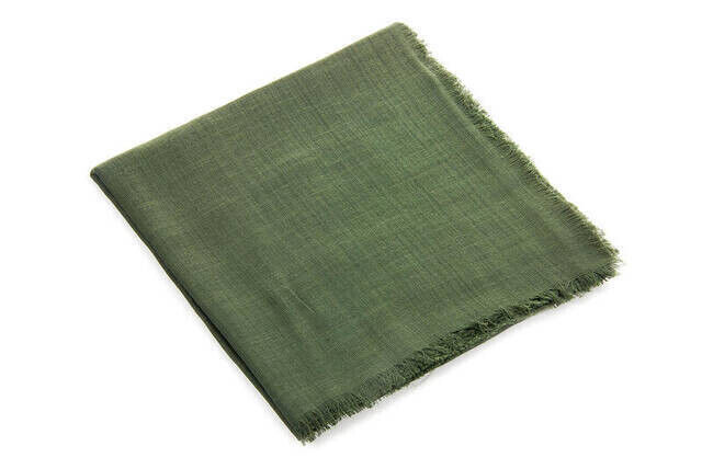 Flamed Square Cotton Blanket - Green - 1