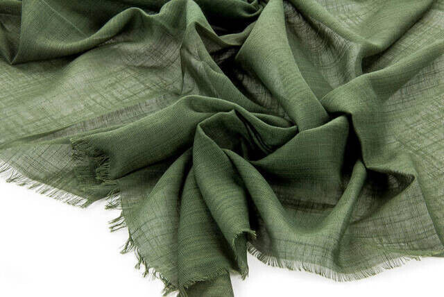 Flamed Square Cotton Blanket - Green - 2