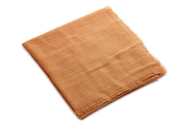 Flamed Square Cotton Blanket - Orange - 1