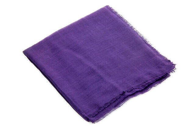 Flamed Square Cotton Blanket - Purple - 1