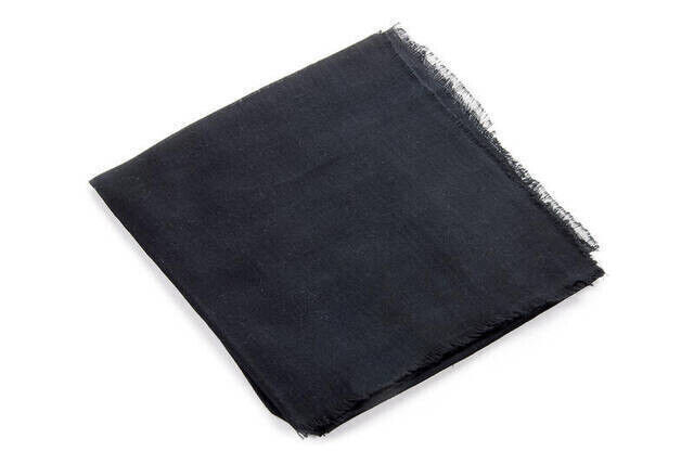 Flamed Square Cotton Throw - Black - 1