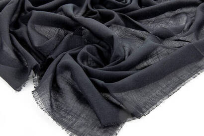 Flamed Square Cotton Throw - Black - 2