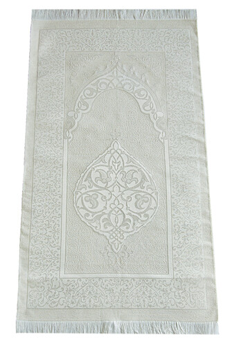 Gift Boxed Dowry Prayer Rug Set with Pearl Prayer Beads, Suitable for the Bride and Groom's Package, Gray - 6