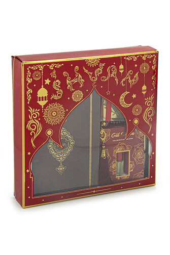 Gift Suitable for a Bundle Quran and Dowry Prayer Rug Set Claret Red - 2